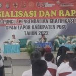 Saat digelarnya sosialisasi dan rapat Saber Pungli di Gedung Wanita